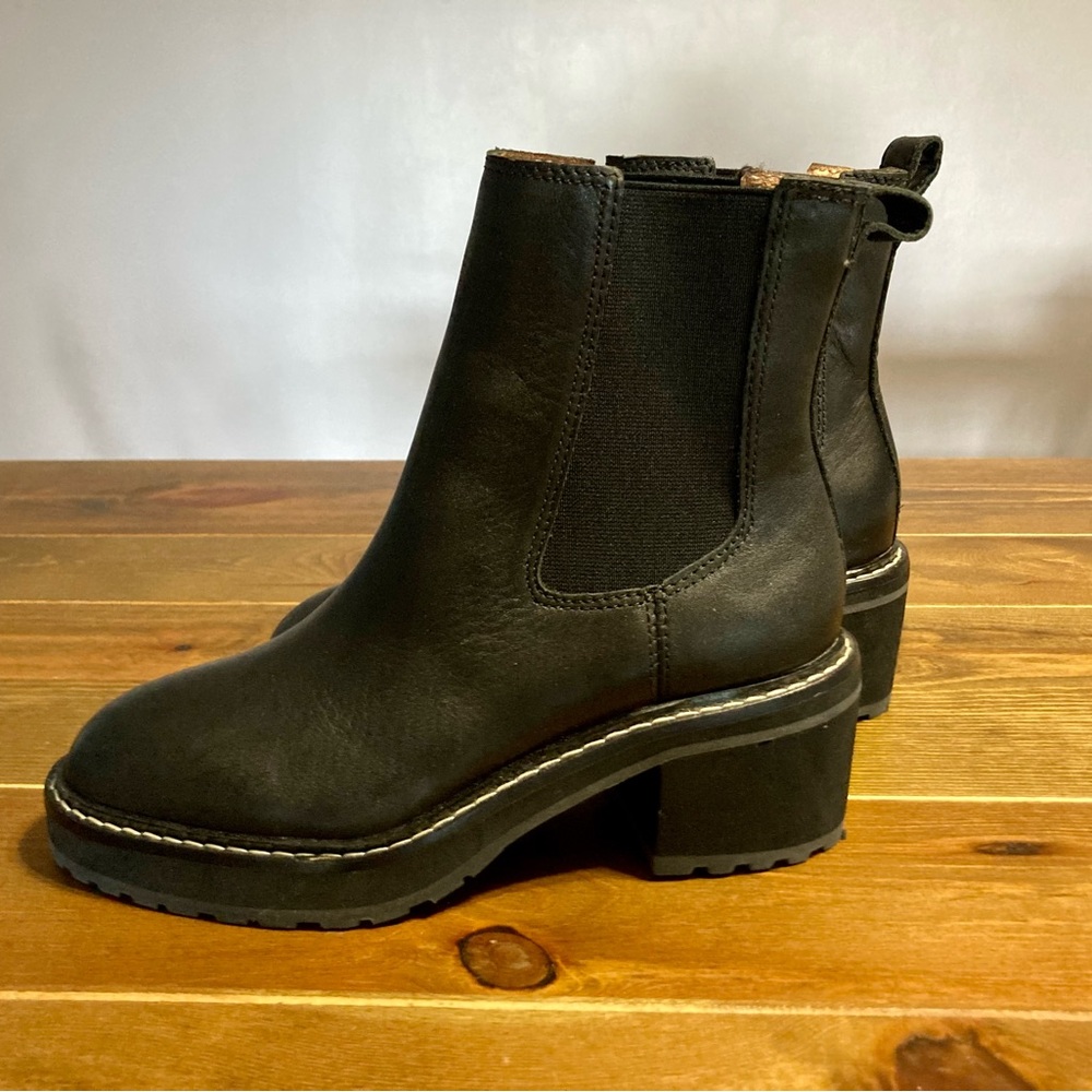 Madewell The Carina Platform Chelsea Boot | Womens 5 Black NH199 Leather